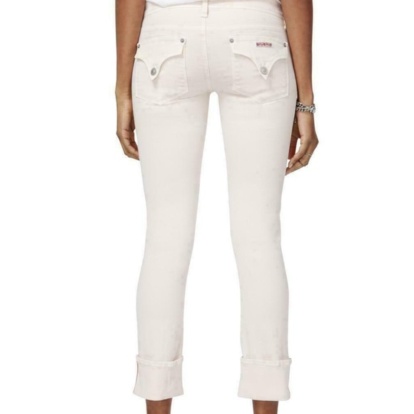 Hudson Cropped Jeans Blush Pale Pink Ginny Crop Cuffed New - Picture 2 of 9
